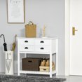 thumbnail image 2 of HOMCOM Console Table Sideboard Buffet Cabinet with 4 Drawers & Slatted Shelf for Kitchen, Entryway, White, 2 of 10