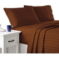 thumbnail image 3 of 600 Thread Count 100% Egyptian Cotton 4-Piece Bed Sheet Set (1 Flat, 1 Fitted Sheet, 2 Pillow Covers) 24 Inches Deep Pocket Size Stripe Pattern, 3 of 4
