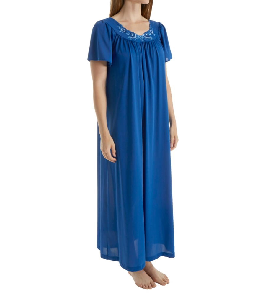 Women's Shadowline 32280 Petals 53 Inch Gown (Navy M)