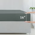 thumbnail image 4 of Bamboo Fitted Sheet Soft Silky Cooling Sheets with 16" Deep Pocket Slate Gray Queen, 4 of 7