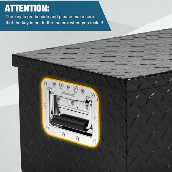 Bingirl Truck Bed Tool Box - 30 x 13 Inch Heavy Duty Aluminum Alloy - Lock with Keys, Waterproof Storage Box for Truck Bed, RV Trailer (Black)