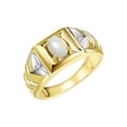 thumbnail image 3 of RYLOS Men's Rings 14K Yellow Gold Rings Designer Weave Band 7X5MM Oval Gemstone & Diamond Ring Opal October Birthstone Rings For Men,  Size 8, 3 of 7