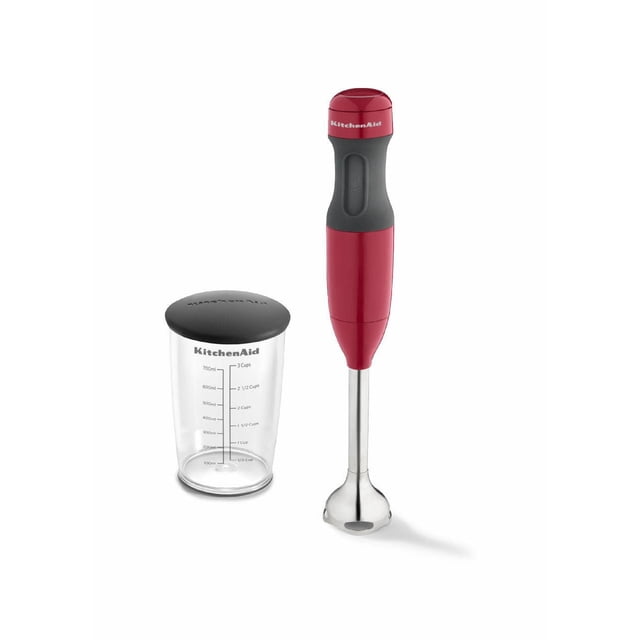 KitchenAid 2-Speed Corded Hand Blender, Empire Red with Blending Jar and Lid, KHB1231ER