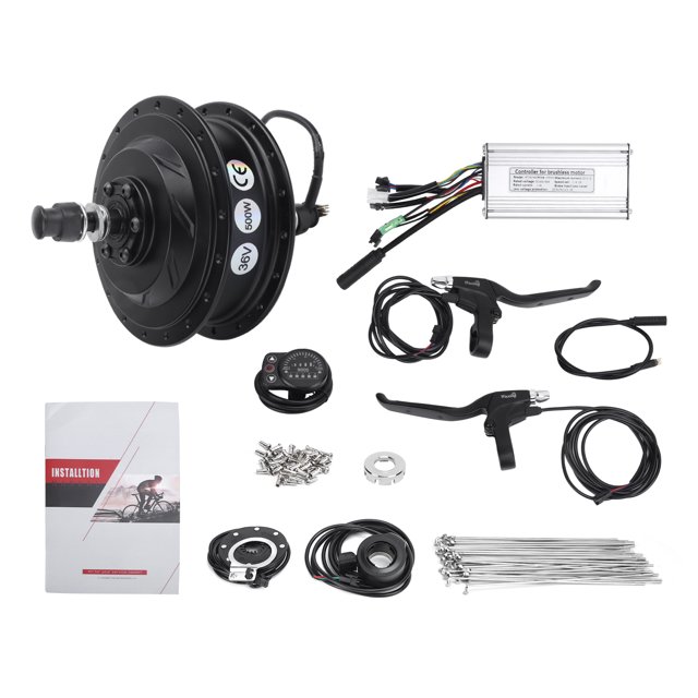 ANGGREK Rear Wheel Hub Motor Kit, DIY High Efficiency Electric Bicycle Hub Motor Kit High Performance Durable Noise‑Free With KT‑900S Display Meter For 12G Wheel