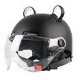 thumbnail image 1 of Open Face Helmet Cute Lightweight Half Face Helmet Accessory Black, 1 of 9