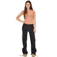 thumbnail image 1 of Women Destoryed Flare Jeans Button Wide Leg Denim Cargo Pants Combat Jeans, 1 of 9