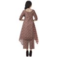 thumbnail image 4 of Moomaya Ensemble Kurti Kurta Pantalon pour Femmes Col Bateau Imprimé Robe 2 Pcs Tenue Ethnique, 4 of 6