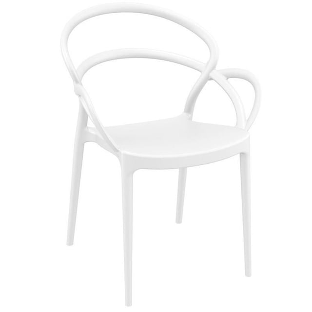 Compamia Mila Fauteuil de Salle à Manger avec Accoudoirs, Blanc