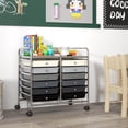 thumbnail image 4 of Costway 12 Drawers Rolling Cart Storage Scrapbook Paper Studio Organizer Bins Gray, 4 of 10