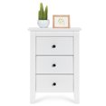 thumbnail image 4 of Patiojoy Table de Chevet Meuble de Salon avec 3 Tiroirs Blanc, 4 of 8