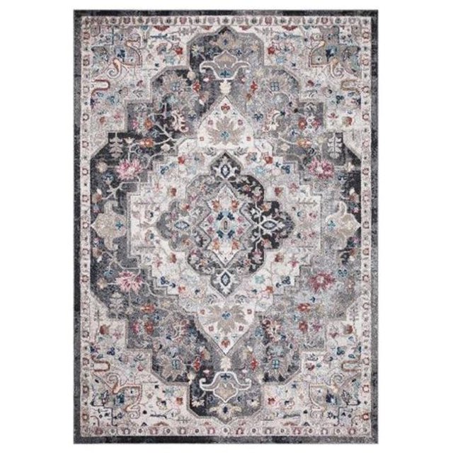 Concard Global Trading 72566 7 x 9 ft. Montreal Medallion Area Rug, Gray