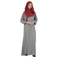 thumbnail image 2 of Bimba Vêtements Islamiques pour Femmes Longue Robe de Prière Maxi avec Hijab Imprimé Abaya en Rayonne Robe Musulmane à Boutons devant, 2 of 7