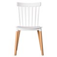 thumbnail image 2 of Modern Plastic Dining Chair Windsor Design with Beech Wood Legs, White Set of 4, 2 of 7