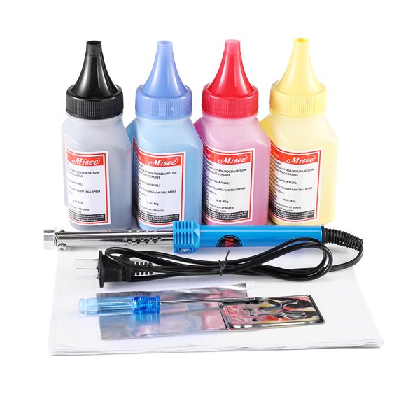 Misee Toner Refill kit Compatible for HP 410A 410X cf410A Used with Pro M452dw M452dn M452nw M477fnw M477fdn M477fdw M477 M452 4-Pack(with Tools)