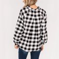 thumbnail image 1 of Women Fall Loose Plaid Tied Knot Long Sleeve Cardigan Shirt, 1 of 8