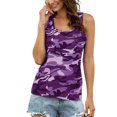 thumbnail image 3 of MAWCLOS Débardeurs pour Femmes Camouflage Gilet Sans Manches T-Shirts Basiques Tenue Quotidienne Blouse à Col Rond Violet G, 3 of 6