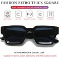 thumbnail image 3 of Lunettes de Soleil Carrées pour Femmes et Hommes, Monture Épaisse, Style Designer Simple, 3 of 4