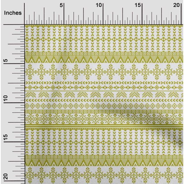 oneOone Polyester Lycra Lime Green Fabric Geometric Tribal Craft Projects Decor Fabric Printed By The Yard 56 Inch Wide