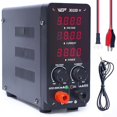 thumbnail image 1 of WEP 3010D-III DC Variable Power Supply 30.00V 10.00A High Precision Bench Lab Power Supply with Alligator Clips for anodizing kit, Electroplating, arduino, breadboard, 1 of 8