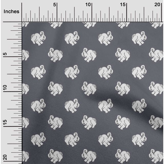 oneOone Polyester Lycra Fabric Rabbit Block Print Fabric By Yard 56 Inch Wide