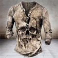 thumbnail image 5 of ORUYROP T-Shirt Rétro Cool à Motif Crâne pour Hommes, Manches Longues, Mode (D,m), 5 of 5