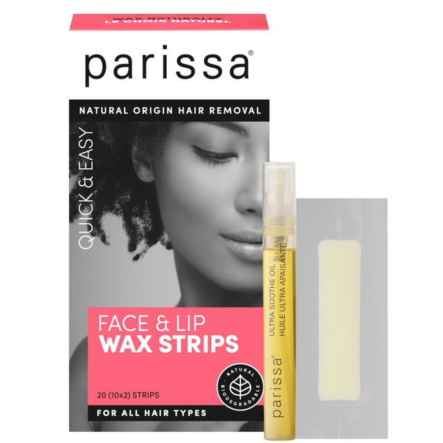 Parissa Face & Lip Wax Strips | Gentle for Sensitive Skin | Ready-to-Use, No Heat