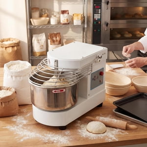 Commercial 10.5QT Mélangeur de Dough, Machine de mélangeur alimentaire 650W Kneading double-Rotation avec minuterie écran tactile & Bouclier de sécurité, pour les boulangeries, Restaurants Pizza, Cuisines commerciales