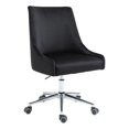 thumbnail image 1 of Meridian Furniture Karina Chaise de Bureau Pivotante Réglable en Velours Noir et Chrome, 1 of 12