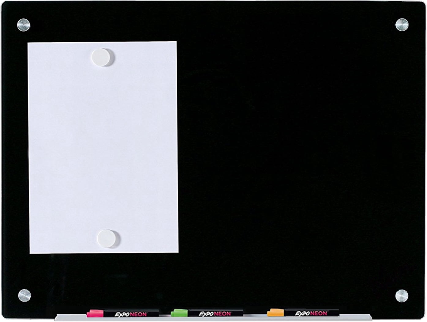 Audio-Visual Direct Ensemble de Tableau Blanc Effaçable à Sec en Verre - 18 Pouces x 24 Pouces - (Magnetique, Noir)