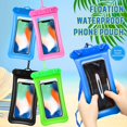 thumbnail image 3 of 4 Piece Floatable Waterproof Phone Pouch Floating Waterproof Cell Phone Case Universal Cellphone Dry Bag Case with Lanyard for Smartphone up to 6.5 Inch, 3 of 7