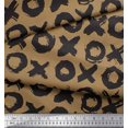 thumbnail image 4 of Soimoi Brown Poly Georgette Fabric Circle & Cross Geometric Printed Craft Fabric by the Yard 42 Inch Wide, 4 of 4