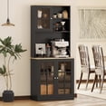thumbnail image 2 of HOMCOM Kitchen Pantry with 3 Storage Cabinets, 2 Open Shelves, Countertop, 2 of 10