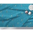 thumbnail image 2 of Soimoi Blue polyester Crepe Fabric Glass,Straw & Drinks Summer Designs Decor Fabric Printed Yard 42 Inch Wide, 2 of 3