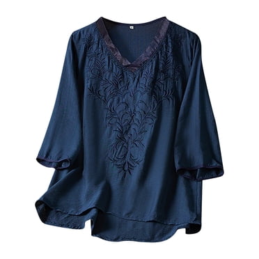 Cardigan d'Été pour Femmes avec Broderie Chinoise, Haut, Art Rétro, T-Shirt d'Industrie Lourde, Chemise Légère, Grande Chemise pour Femmes, T-Shirts Unis Amples pour Femmes, T-Shirts pour Femmes, Décontracté d'Été, Court Athlétique