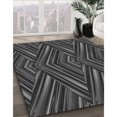 thumbnail image 3 of Ahgly Tapis d'Intérieur Lavable en Machine Carré Transitionnel Charbon Noir, 7 Pieds Carré, 3 of 7