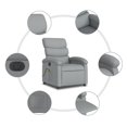 thumbnail image 5 of vidaXL Electric Massage Recliner Chair Light Grey Fabric, 5 of 5