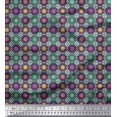 thumbnail image 1 of Soimoi Modal Satin Fabric Floral Mandala Printed Fabric 1 Yard 42 Inch Wide, 1 of 3