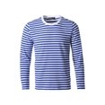 thumbnail image 2 of INSPIRE CHIC T-Shirt pour Homme à Rayures Col Rond Manches Longues Chandail Haut 42 Bleu et Blanc, 2 of 8