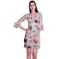 thumbnail image 1 of Moomaya Robe Courte Imprimée pour Femmes, Manches Évasées, Coupe Droite, Robes pour Femmes, Vêtements d'Été Décontractés, 1 of 6