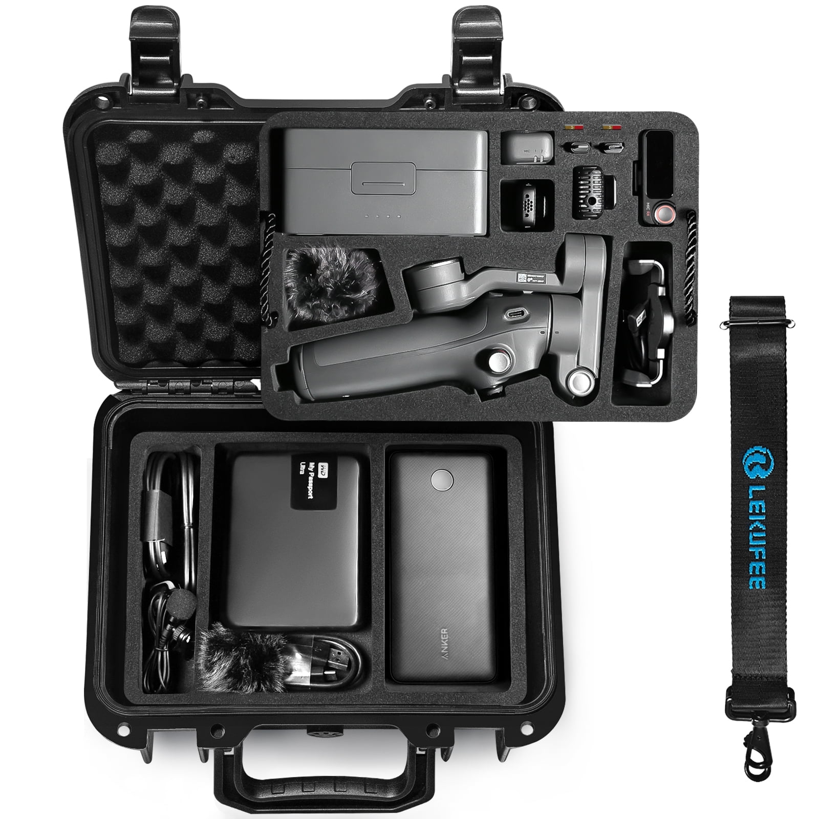 Lekufee Portable Waterproof Hard Case for DJI Osmo Mobile 8, Osmo