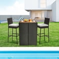 thumbnail image 1 of Costway 2 PCS Patio Wicker Barstools Bar Height Chairs W/ Cushions Backyard Off White, 1 of 9