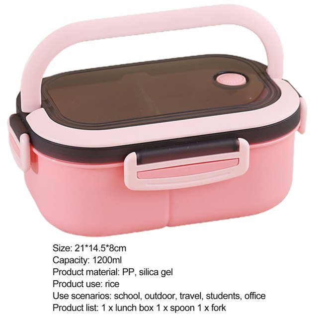 Boîte à Lunch 1 Set Pack Riz 6 Grilles Cuillère Portative Fourchette Récipient Alimentaire