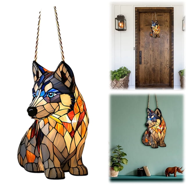 2D Acrylic Dog Art Color Pendant Hanging Corgi Dog//French//window Decoration Suitable For Dog Lovers