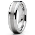 thumbnail image 2 of Mens Tungsten Ring Brushed Wedding Band Silvertone Comfort-fit 6MM, 2 of 3