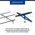 thumbnail image 4 of Glideaway X-Support Bed Frame Support System, GS-3 XS Model - 3 Cross Rails and 3 Legs - Strong Center Support Base for Full, Queen and King Mattress, Box Springs, and Bed Foundations, 4 of 6