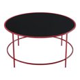 thumbnail image 2 of Furniture of America Rockbel Table Basse Ronde Contemporaine avec Dessus en Verre, Rouge, 2 of 5
