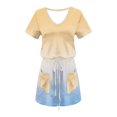 thumbnail image 4 of Birdeem Robes pour Femmes Mode Féminine Couleur Unie Manches Courtes Col en V Mi-Mollet Robe, 4 of 12