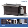 thumbnail image 3 of Kullavik 7 Pieces Outdoor Patio Furniture Set with 43" Gas Propane Fire Pit Table PE Wicker Rattan Sectional Sofa Patio Conversation Sets,Sand, 3 of 9