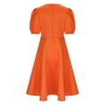 thumbnail image 5 of Pisexur Robes d'Invitée de Mariage pour Femmes à Manches Bouffantes, Robes Décontractées, Robe de Fête à Col en V à Motif Floral avec Poches, Robe de Cocktail, Unie, Grande Taille, Robes de Retour à la Maison, 5 of 5
