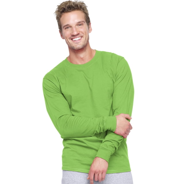 Hanes Beefy-T T-Shirt à Manches Longues pour Hommes, m, Lime